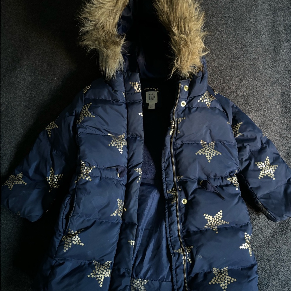 BabyGap Down Coat With Hood Navy Size 3 Years